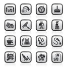 car wash objects and icons - vector icon set