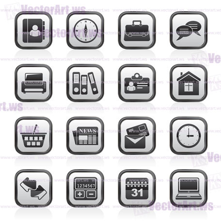 Business and office icons - vector icon set