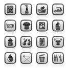 Washing machine and laundry icons - vector icon set