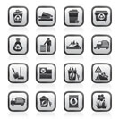 Garbage and rubbish icons - vector icon set