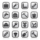 Construction objects and tools icons- vector icon set