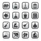 Cleaning and hygiene icons - vector icon set