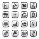 Ecology, environment and recycling icons - vector icon set