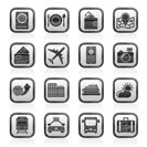 travel, transportation and vacation icons - vector icon set