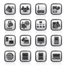 Communication and technology equipment icons - vector icon set