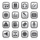 Music, sound and audio icons - vector icon set