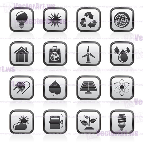 Ecology, nature and environment Icons -vector icon set