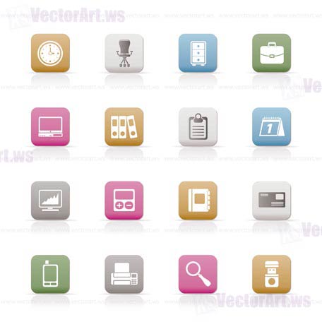 Business and office icons - vector icon set