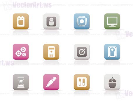 Computer and mobile phone elements icon - vector icon set