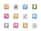 Computer and mobile phone Equipment Icons - Vector Icon Set