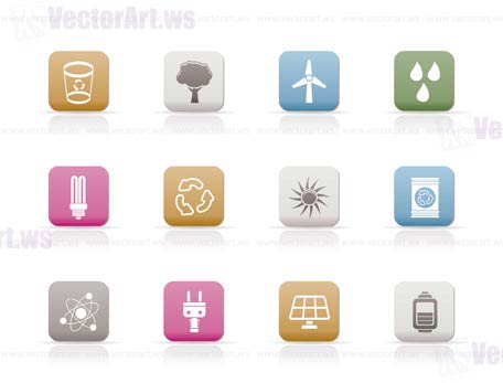 Ecology, energy and nature icons - Vector Icon Set