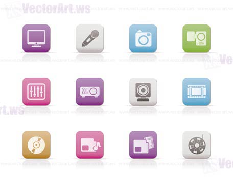 Media equipment icons - vector icon set