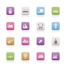 Transportation, travel and shipment icons - vector icon set