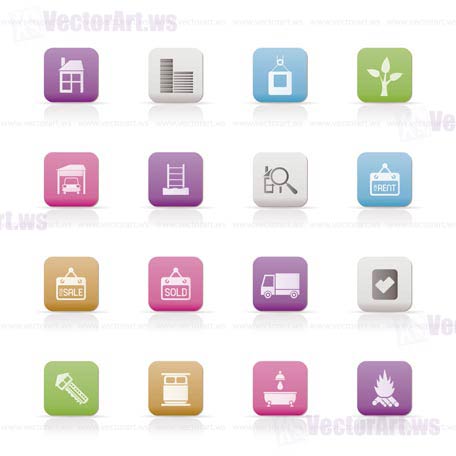 Real  Estate and building icons - Vector Icon Set