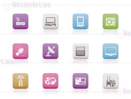 Business, technology  communications icons - vector icon set