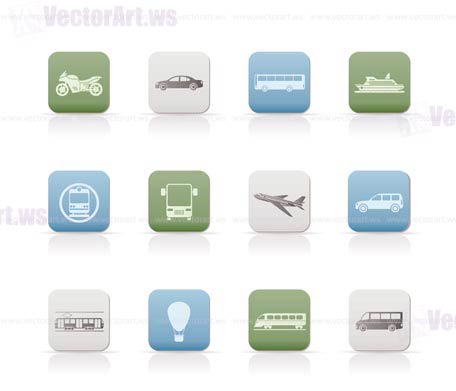 Travel and transportation of people icons - vector icon set