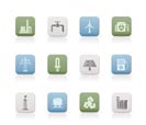 Power and electricity industry icons - vector icon set