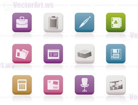 Business and office icons - vector icon set