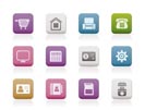 Business, office and website icons - vector icon set