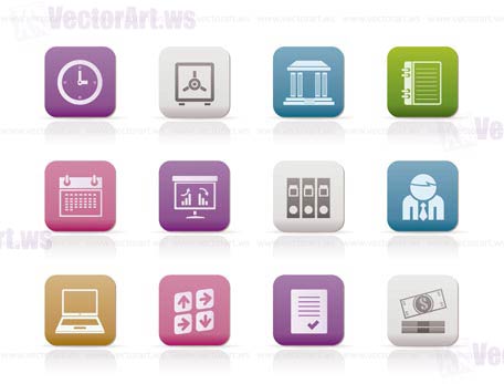 Business, finance and office icons - vector icon set