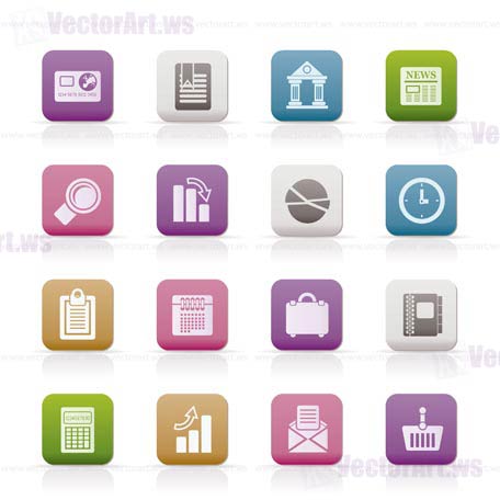 Business and Office Realistic Internet Icons - Vector Icon Set 3