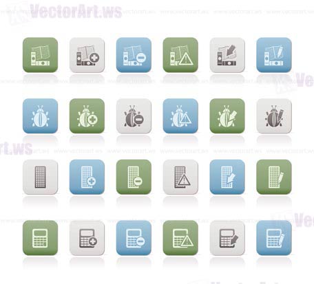 24 Business, office and website icons - vector icon set 2