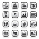 Spa and relax objects icons - vector icon set