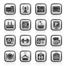 Hotel Amenities Services Icons - vector icon set