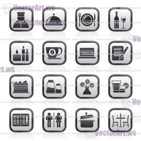 Restaurant, cafe and bar icons- vector icon set