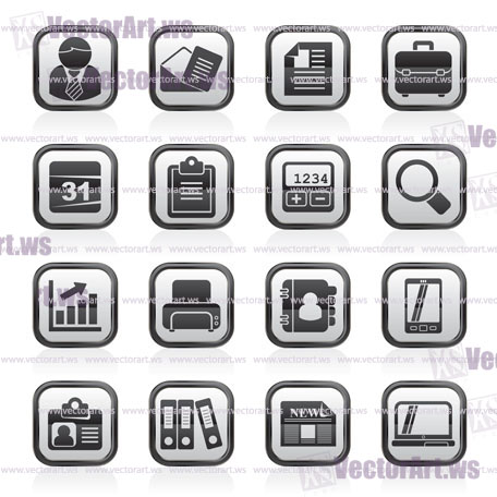 Business and office icons - vector icon set