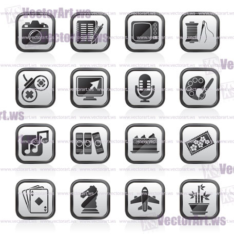 Hobbies and leisure Icons - vector icon set