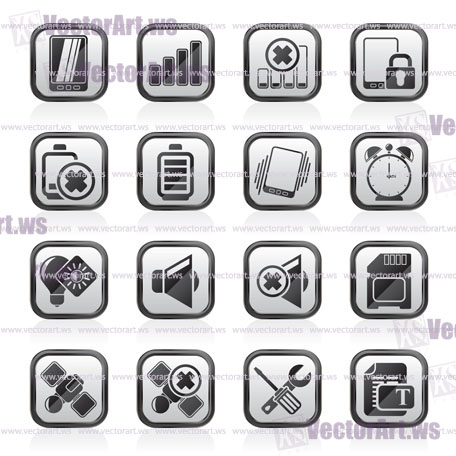 Mobile Phone sign icons - vector icon set