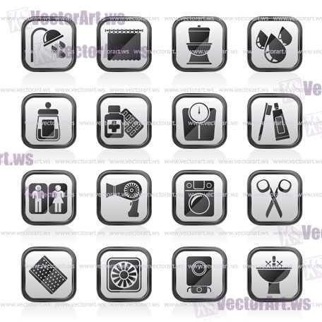 Bathroom and Personal Care icons- vector icon set 2