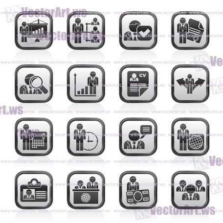 Human resource and employment icons  -vector icon set