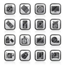 Computer part icons - vector icon set