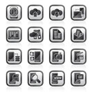 Connection, communication and mobile phone icons - vector icon set