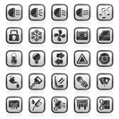 Car interface sign and icons - vector icon set