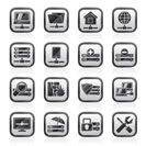 server, hosting and internet icons - vector icon set