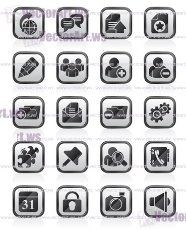 Internet blogging icons - vector icon set