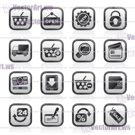 shopping and retail icons - vector icon set