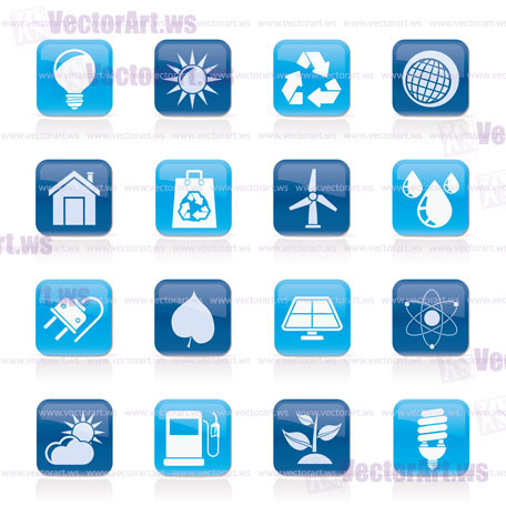 Ecology, nature and environment Icons -vector icon set