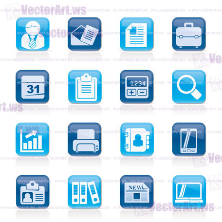 Business and office icons - vector icon set