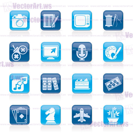 Hobbies and leisure Icons - vector icon set