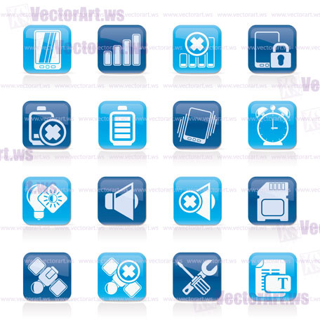 Mobile Phone sign icons - vector icon set