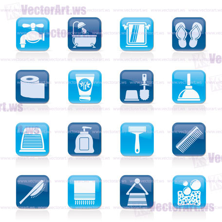 Bathroom and Personal Care icons- vector icon set 1