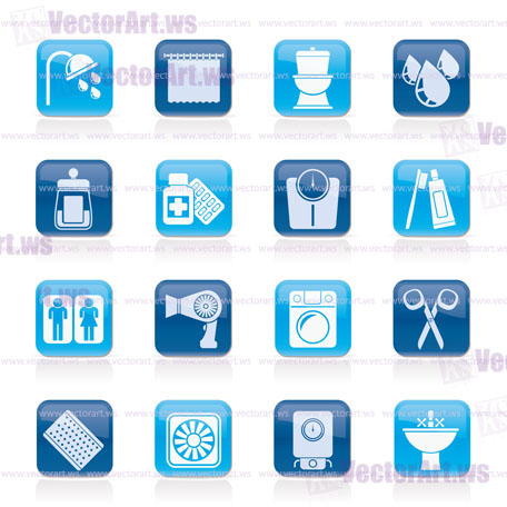 Bathroom and Personal Care icons- vector icon set 2