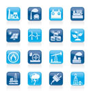 Electricity and Energy source icons - vector icon set