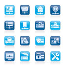 server, hosting and internet icons - vector icon set