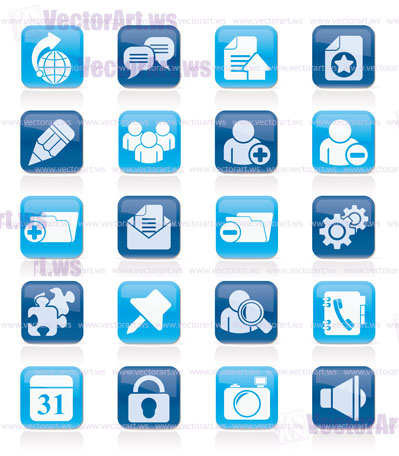 Internet blogging icons - vector icon set