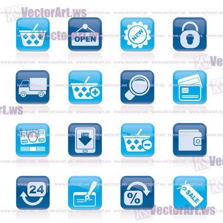 shopping and retail icons - vector icon set